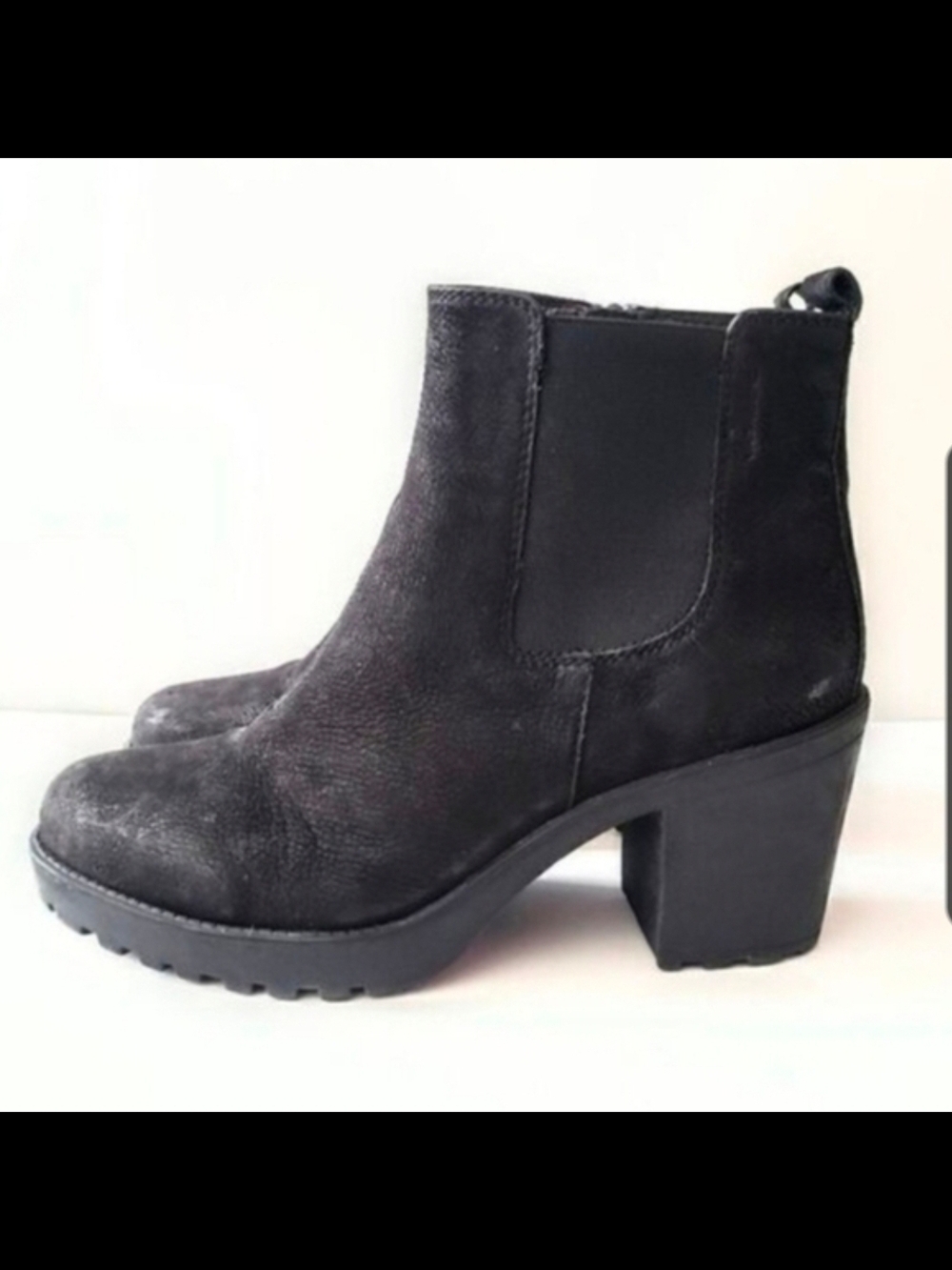 Vagabond Grace Black Suede Heeled Chelsea Boots EU 41